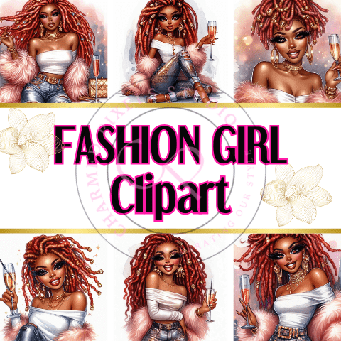 Fashion Girl Clipart| Sublimation| PNG| Cinnamon & Champagne