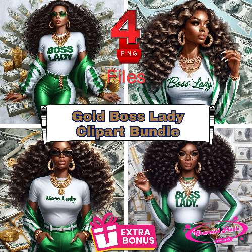 Boss Lady In Green PNG| African American Illustrations| African American clipart