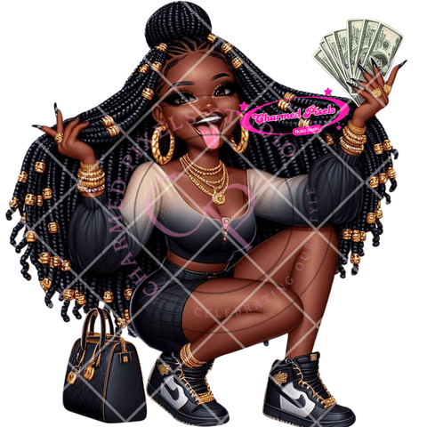 Hustle Bae Clipart Bundle - Empowering & Stylish Black Girl Boss Vibes