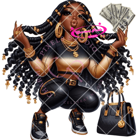 Hustle Bae Clipart Bundle - Empowering & Stylish Black Girl Boss Vibes