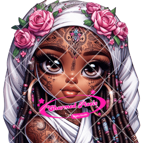 Chibi Goddess| African American Illustrations| African American clipart|Chibi Character Art