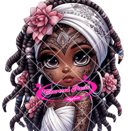 Chibi Goddess| African American Illustrations| African American clipart|Chibi Character Art