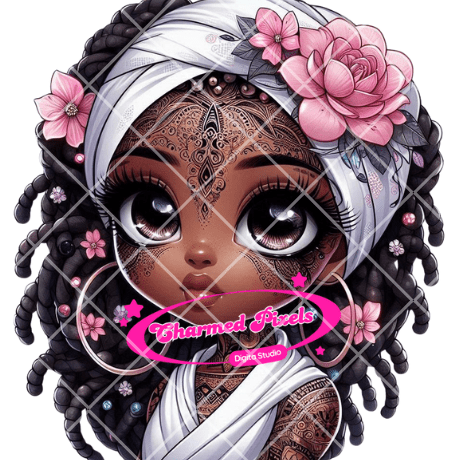 Chibi Goddess| African American Illustrations| African American clipart|Chibi Character Art