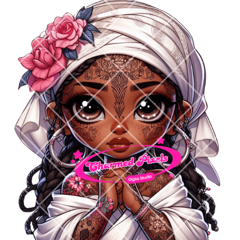 Chibi Goddess| African American Illustrations| African American clipart|Chibi Character Art