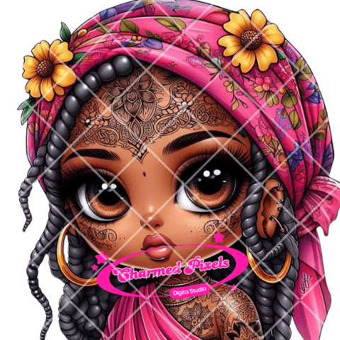 Chibi Goddess| African American Illustrations| African American clipart|Chibi Character Art