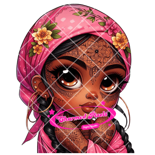 Chibi Goddess| African American Illustrations| African American clipart|Chibi Character Art