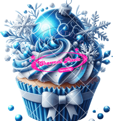 Christmas Snow Cupcake Bundle - Digital Clipart