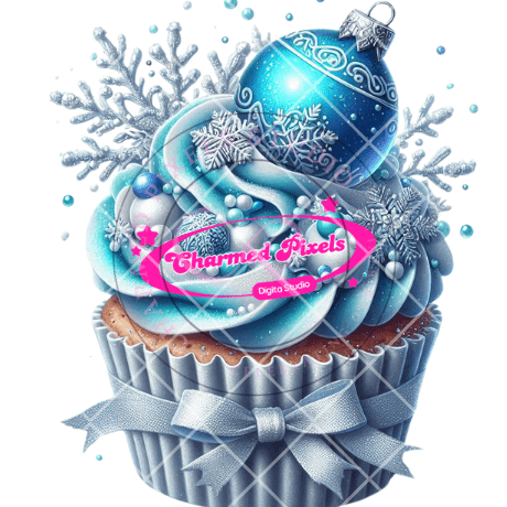 Christmas Snow Cupcake Bundle - Digital Clipart