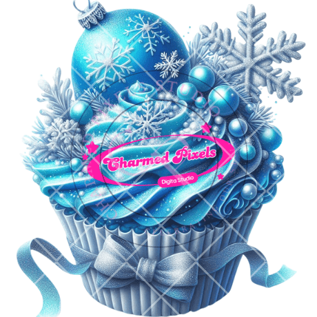 Christmas Snow Cupcake Bundle - Digital Clipart