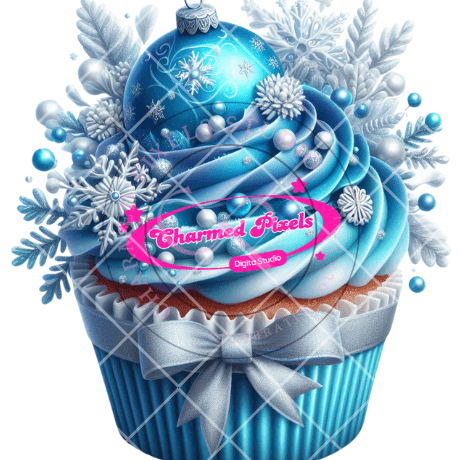 Christmas Snow Cupcake Bundle - Digital Clipart