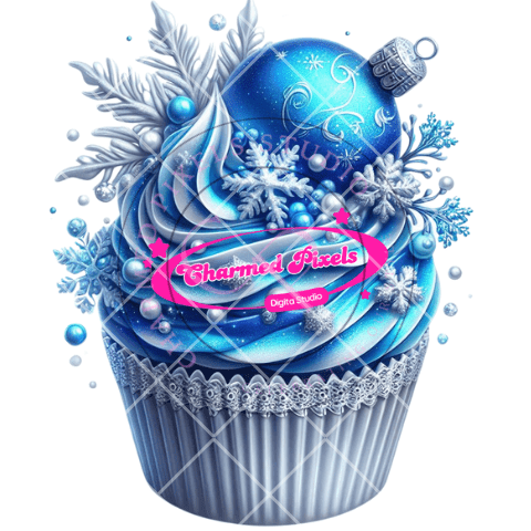 Christmas Snow Cupcake Bundle - Digital Clipart