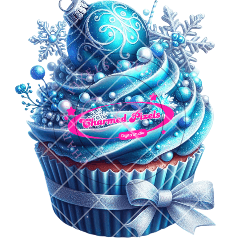 Christmas Snow Cupcake Bundle - Digital Clipart