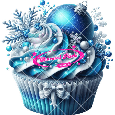 Christmas Snow Cupcake Bundle - Digital Clipart