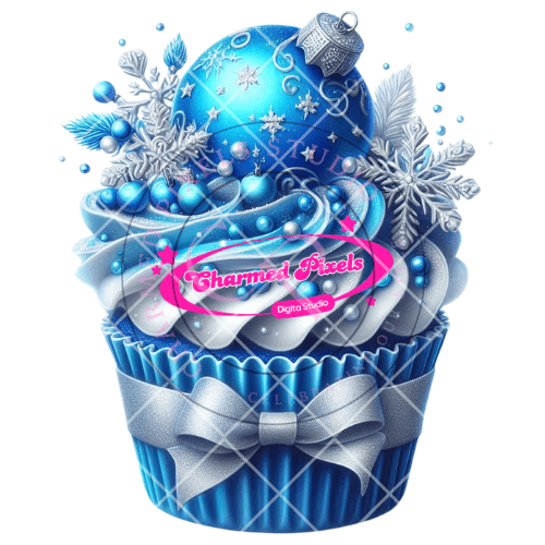 Christmas Snow Cupcake Bundle - Digital Clipart