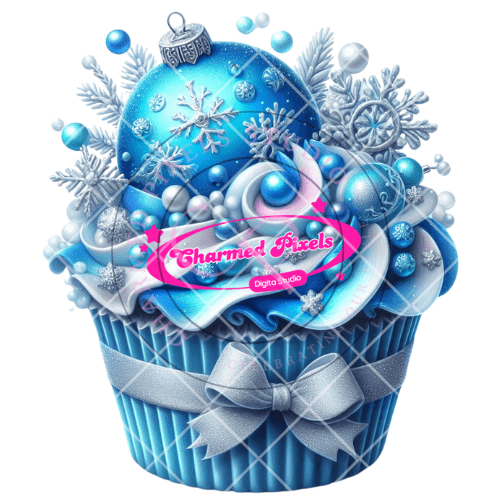 Christmas Snow Cupcake Bundle - Digital Clipart