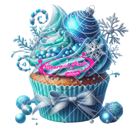 Christmas Snow Cupcake Bundle - Digital Clipart