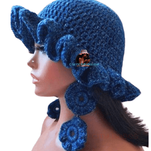 Ruffle Hat Set - Denim