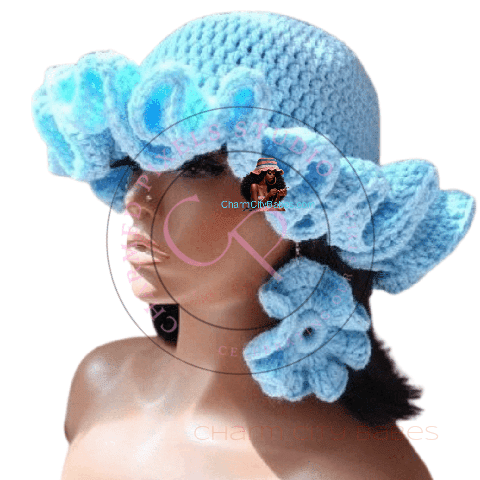 Ruffle Hat Set - Cornflower Blue