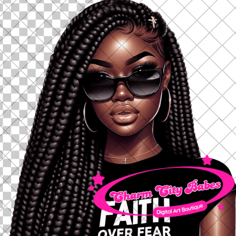 Faith Over Fear Afrocentric Clipart - Digital Download