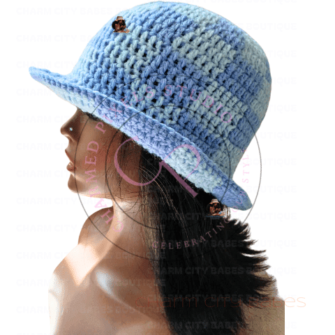 Handmade Blue Crochet Bucket Hat | Light and Cozy Design