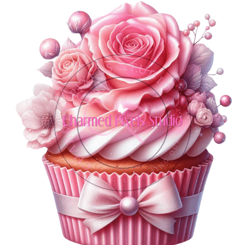 Blushing Winter Cupcake Bundle - Digital Clipart