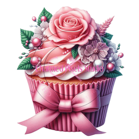 Blushing Winter Cupcake Bundle - Digital Clipart