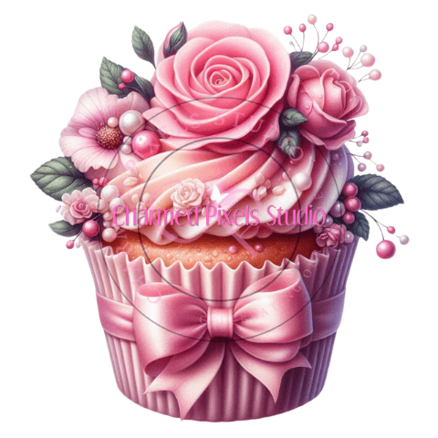 Blushing Winter Cupcake Bundle - Digital Clipart