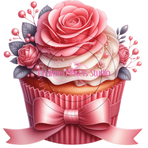 Blushing Winter Cupcake Bundle - Digital Clipart