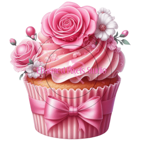 Blushing Winter Cupcake Bundle - Digital Clipart