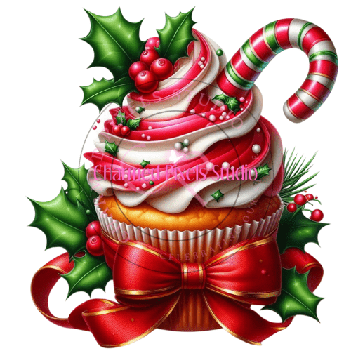 Peppermint Holiday Cupcake Bundle - Digital Clipart