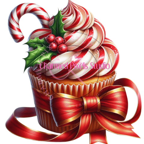 Peppermint Holiday Cupcake Bundle - Digital Clipart