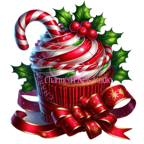 Peppermint Holiday Cupcake Bundle - Digital Clipart