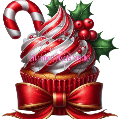 Peppermint Holiday Cupcake Bundle - Digital Clipart