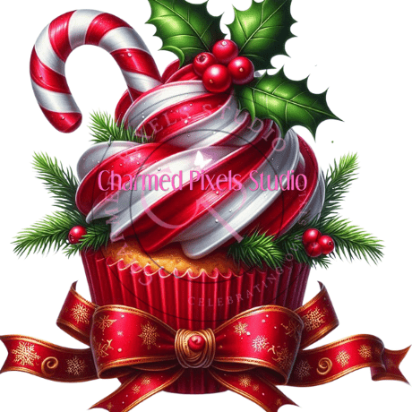 Peppermint Holiday Cupcake Bundle - Digital Clipart