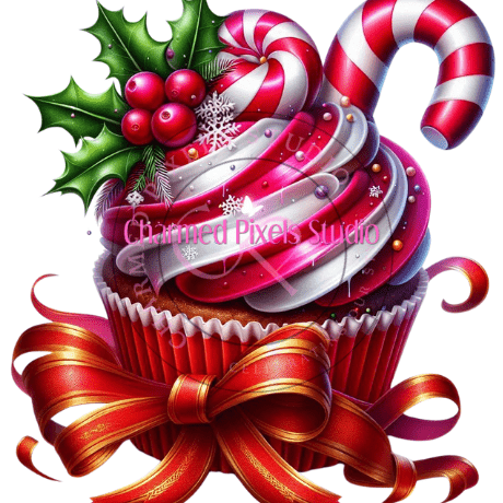 Peppermint Holiday Cupcake Bundle - Digital Clipart