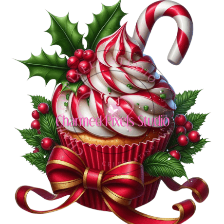 Peppermint Holiday Cupcake Bundle - Digital Clipart