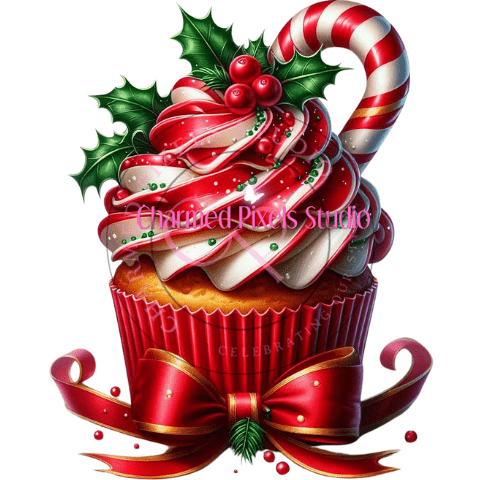 Peppermint Holiday Cupcake Bundle - Digital Clipart