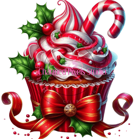 Peppermint Holiday Cupcake Bundle - Digital Clipart