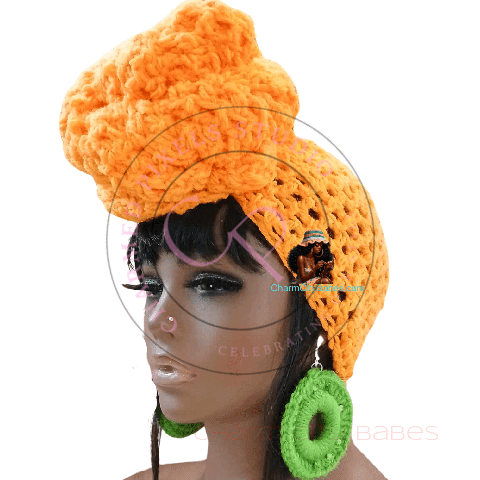 Crochet Headwrap - Tangerine Kiss